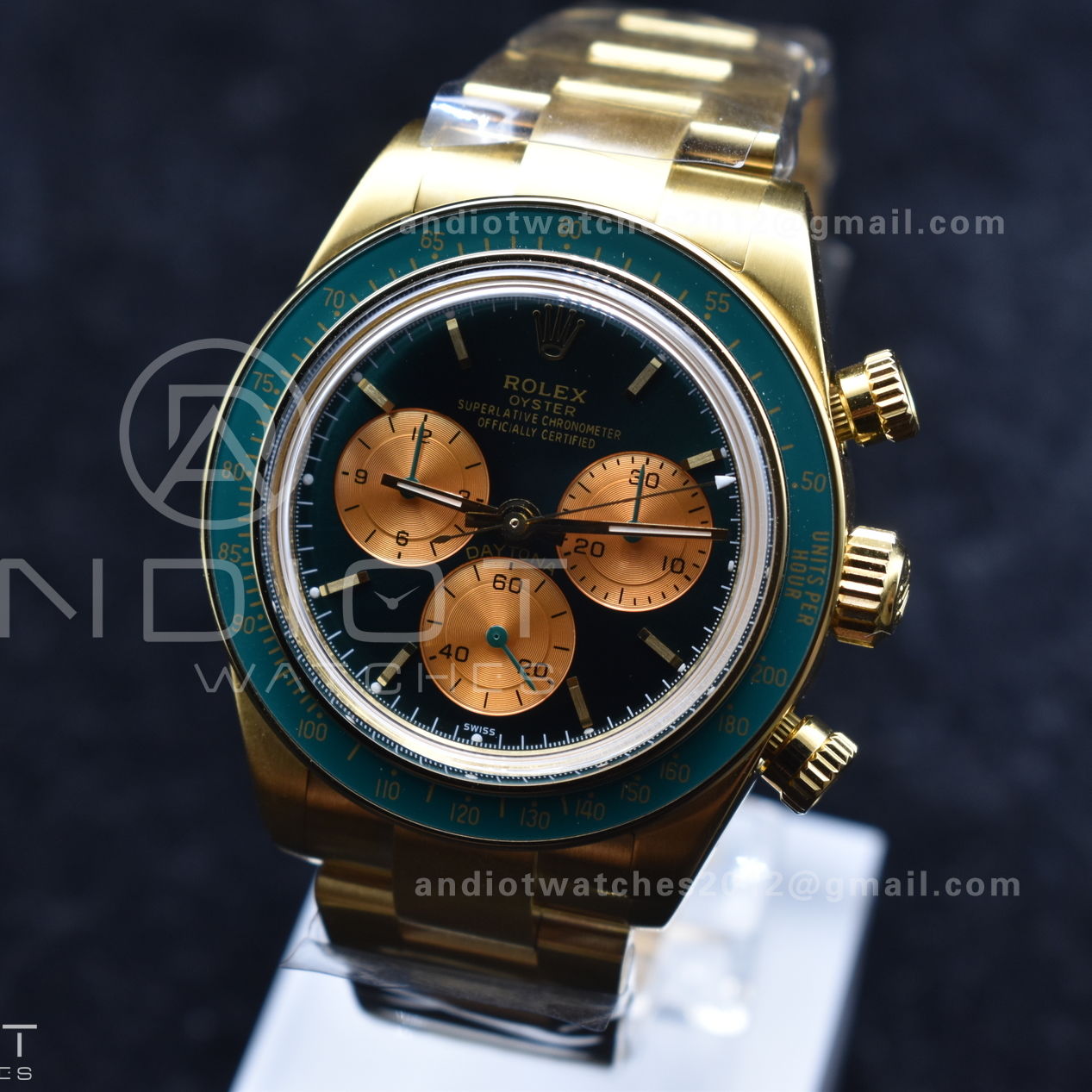 Daytona YG ADGF Best Edition Green/YG Dial on YG Bracelet A7750